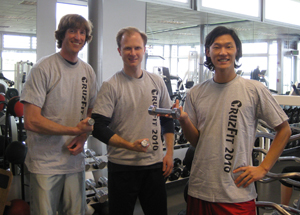 Staff members Brent Cooley, Trevor Michalchuk, and Thomas Lee participate in CruzFit 2010.